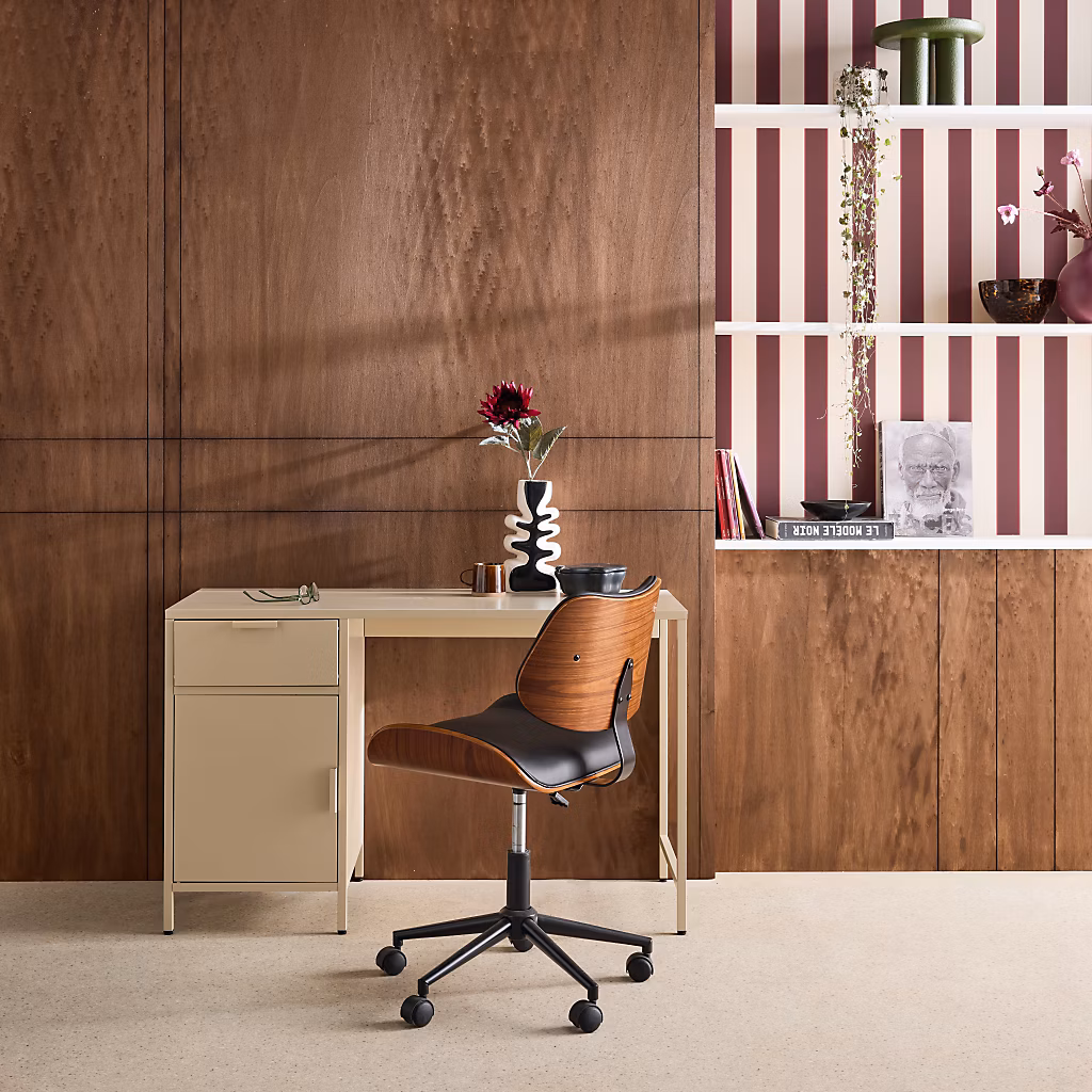 Bureau enfant acier laminé 1 tiroir. beige. L 120 x P 50 x H 75 cm – Réf. HCHQRFOCO4324819135