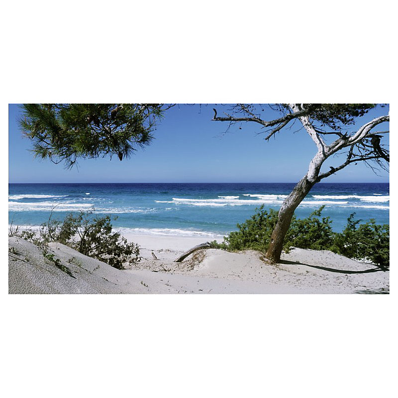 Brise vue imprimé paysage mer CORSICA | H.1.5 x L.3 m – 100% occultant – Made in France par Scenolia + kit de fixation offert