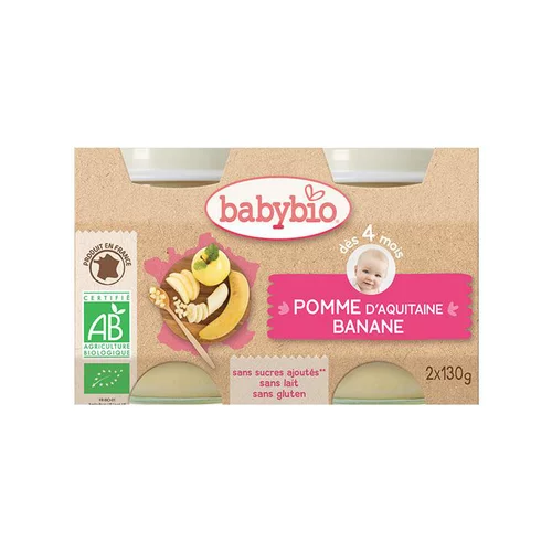 Petits pots pomme et banane Babybio 2 x 130 g