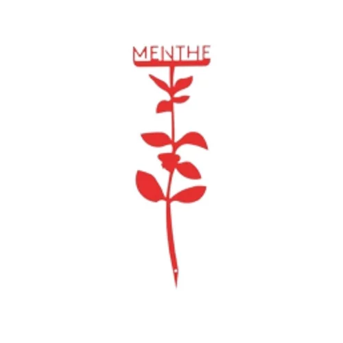 Étiquette menthe petit modèle rouge H22,6 cm