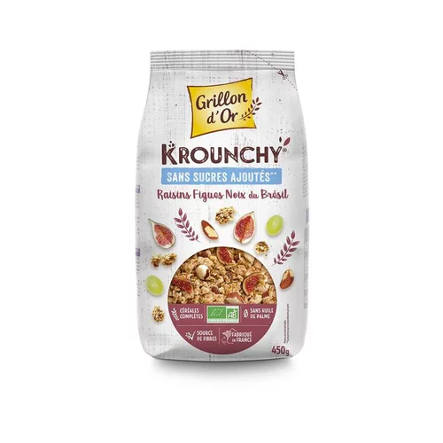 Céréales bio Krounchy figues raisins et noix du Brésil - 450 g