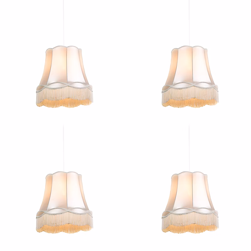 Ensemble de 4 lampes suspendues rétro crème 45 cm – Granny