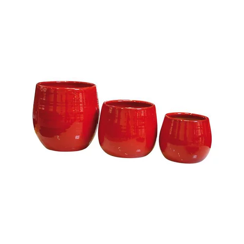 Pot Cancale coquelicot en terre cuite émaillée H 21 x Ø 21 cm