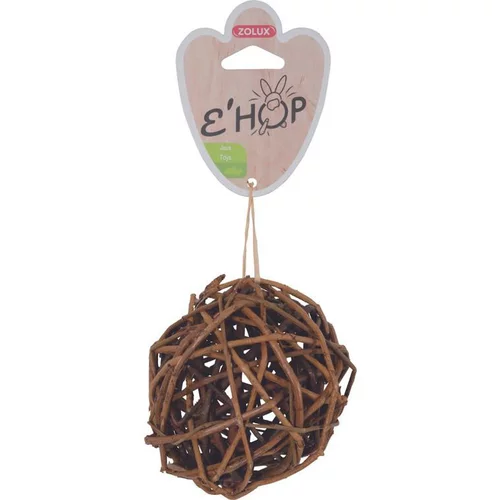 Balle en rotin foncé pour le rongeur coloris marron Ehop Zolux - Ø 10cm
