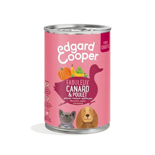 Pâtée pour chiot au canard et au poulet sans céréales Edgard & Cooper - 400 g