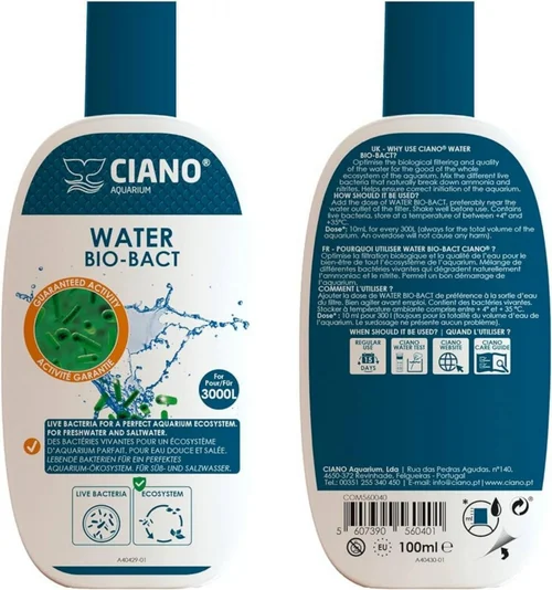 Traitement eau pour aquarium bio-bact, CIANO - 100ml