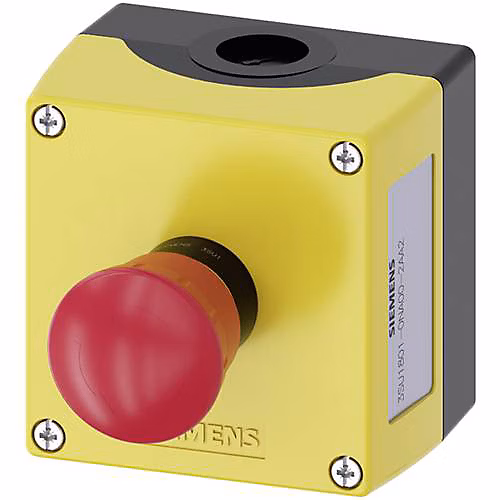 Boîtier rond 22 mm SIRIUS ACT jaune pour montage déporté – raccordement à vis, 1 position de commande