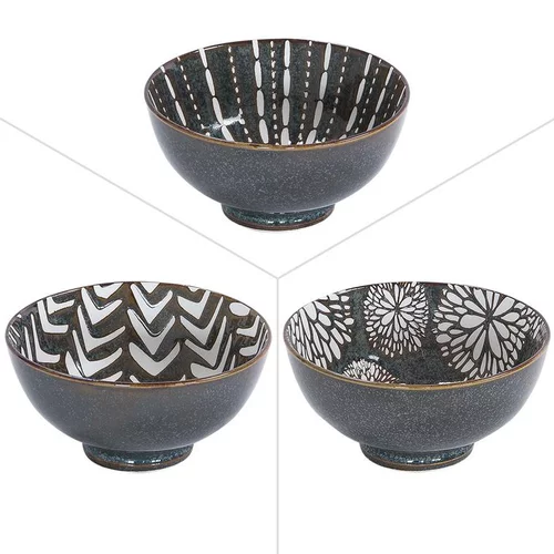 Bol en porcelaine coloris marron Penjab – Ø 15 cm (produit vendu à l'unité, livré aléatoirement parmi trois modèles)