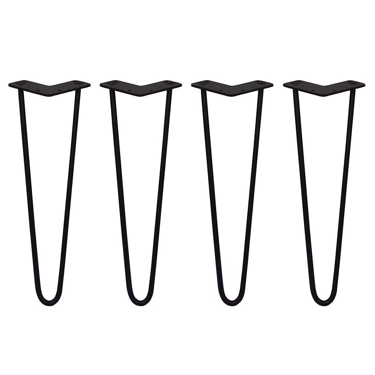 4 Pieds de Table en Épingle à Cheveux 40 – 6cm 2 Tiges 10mm Fini Noir