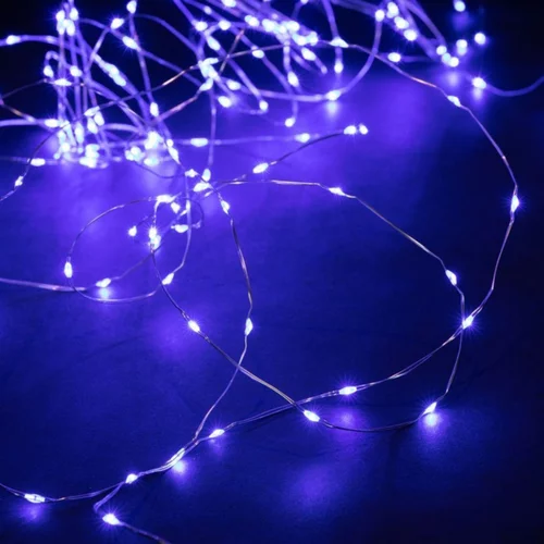 Guirlande lumineuse micro LED à lumière animée bleu sur secteur - 7,5 m