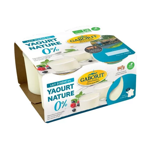 Yaourt nature 0% Gaborit - 4 x 125 g
