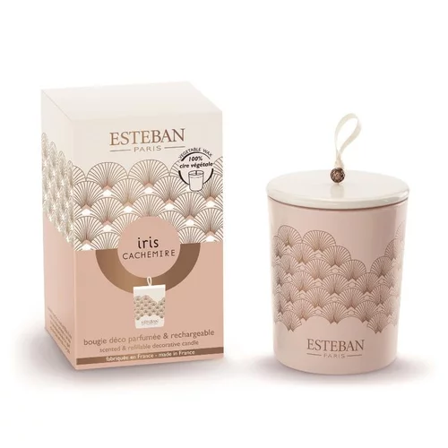 Bougie déco parfumée et rechargeable Iris cachemire Esteban - 180g