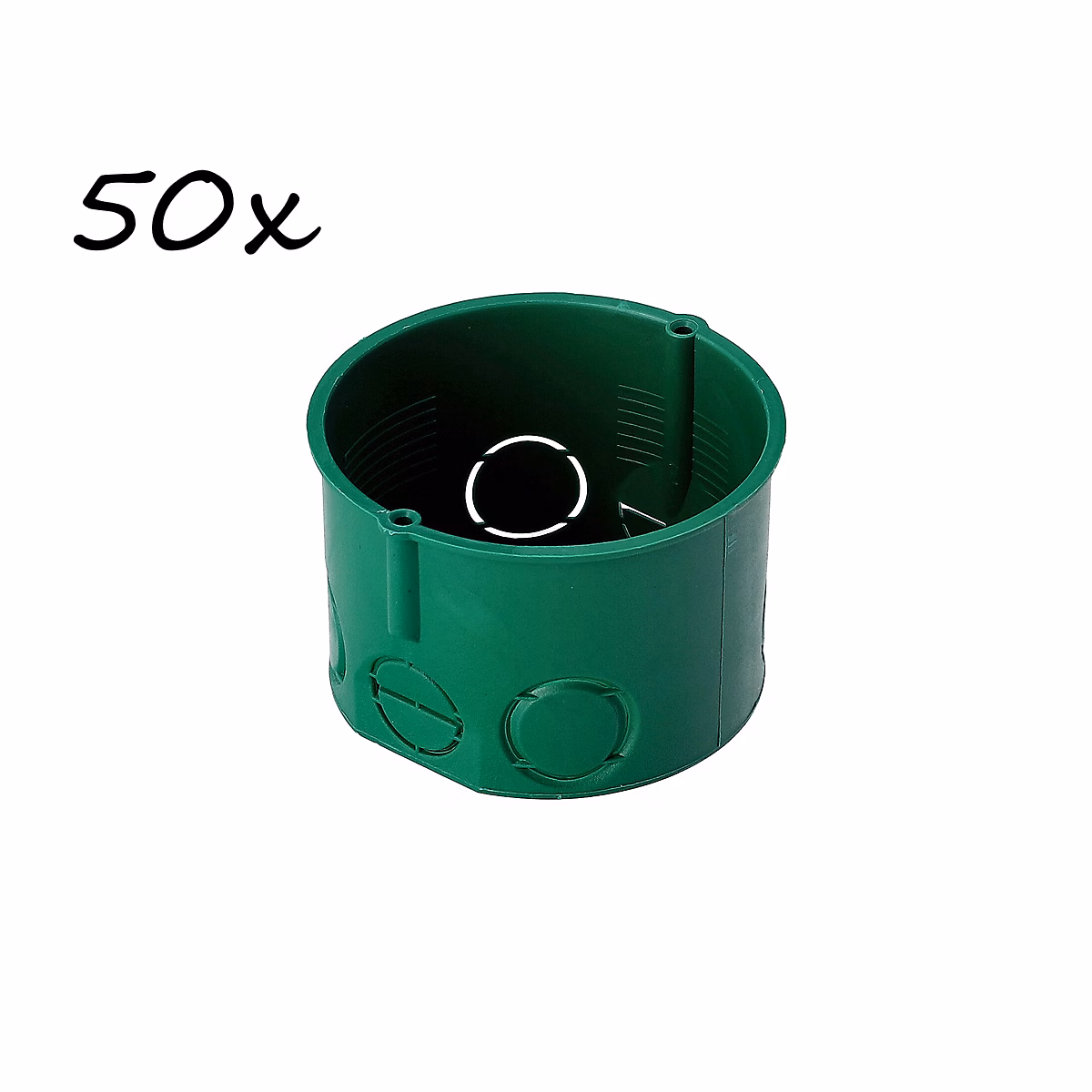 Boîte d encastrement terminale 60 – peu profonde | sans vis | verte | pièces | lot de 50
