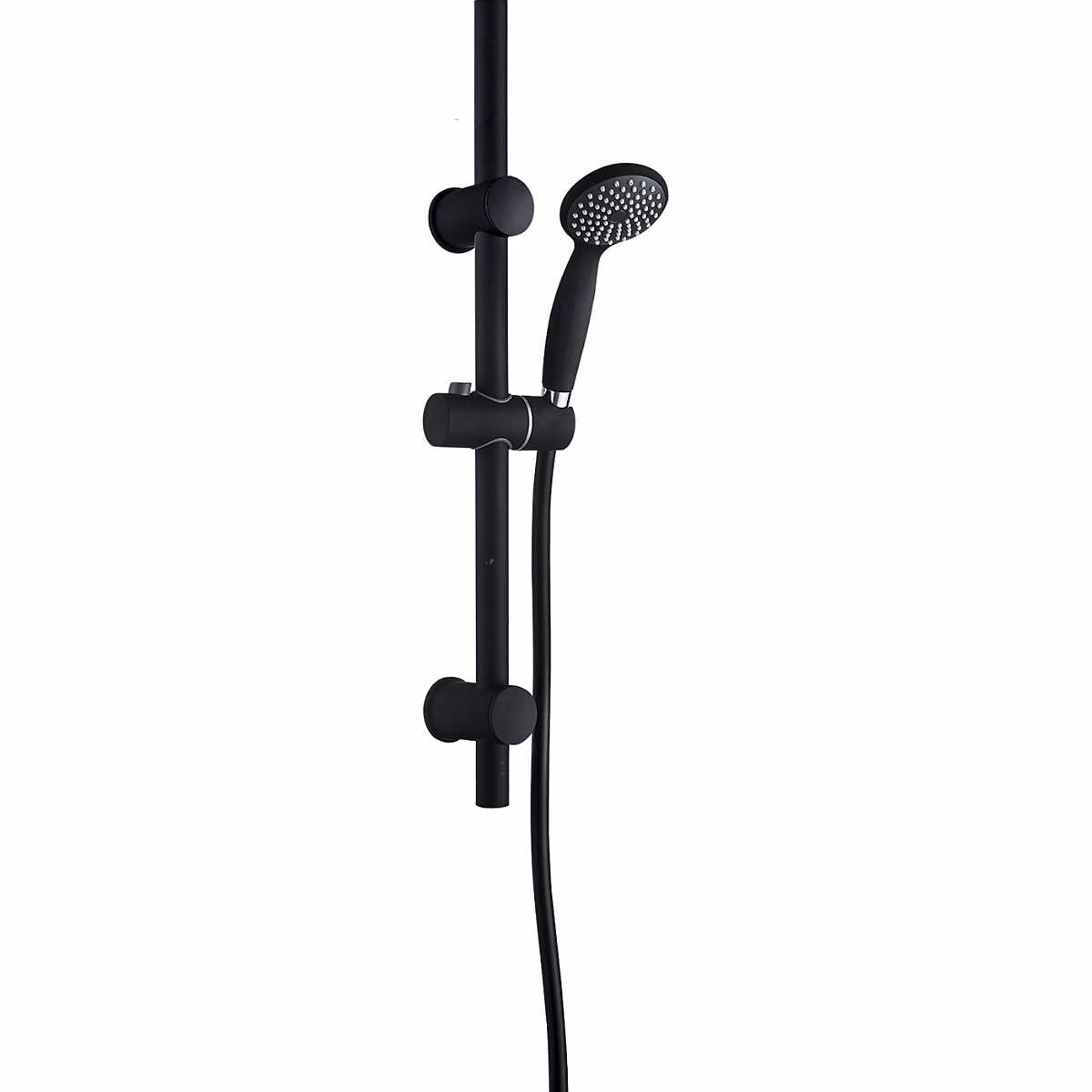 Pommeau de douche, flexible et barre de douche – Ensemble de douche noir 3 pièces Essebagno Color