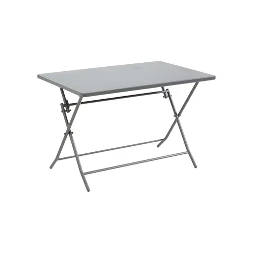 Table de jardin pliante Clivia coloris gris anthracite en acier - 110 x 70 x 71 cm