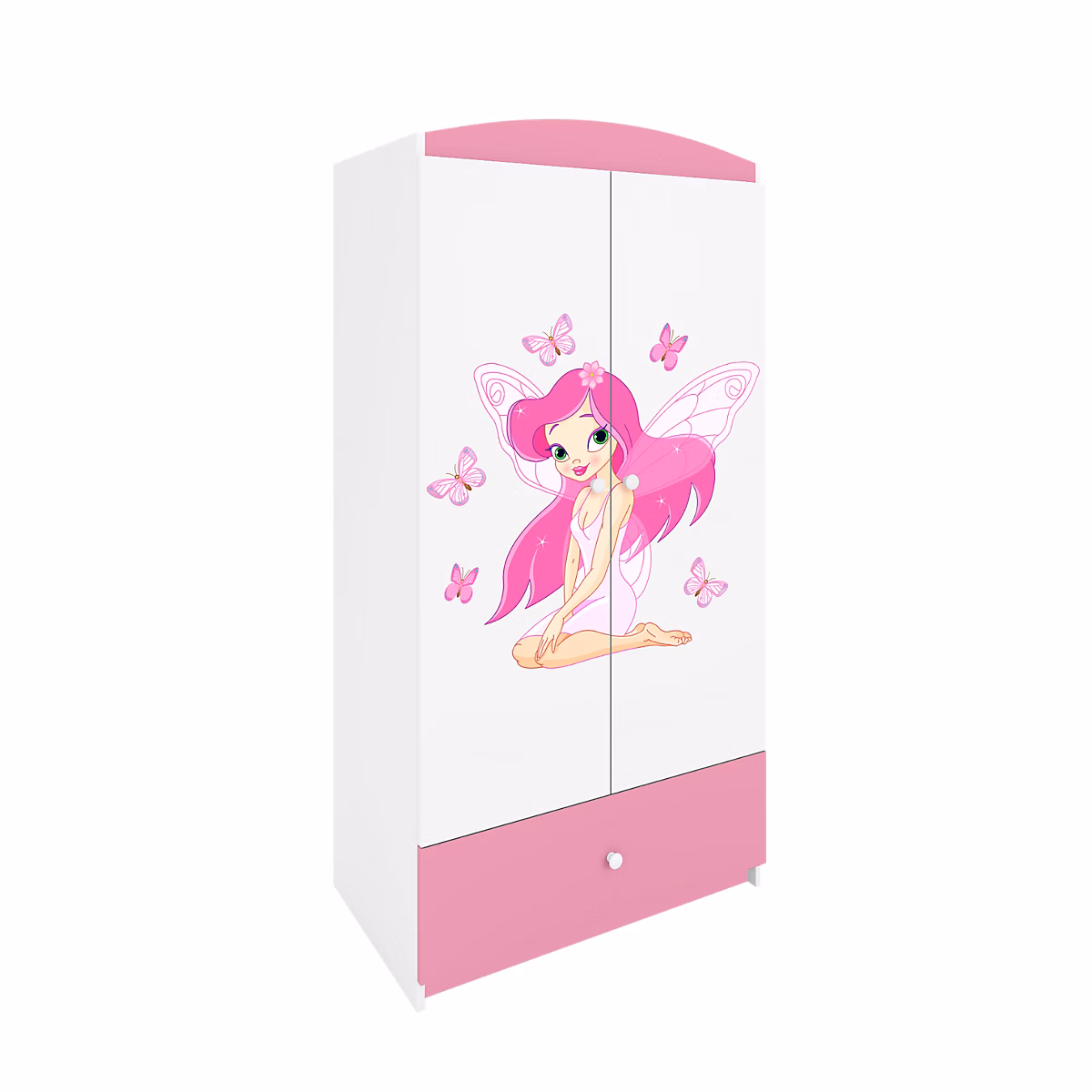 Armoire penderie – Armoire pour enfants Babydreams Armoire à portes battantes Elfe I Rose clair