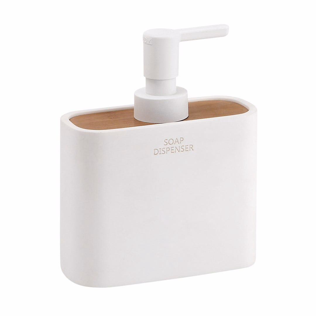 Accessoires de salle de bains – Alisso Distributeur De Savon 300 Ml Blanc Bambou