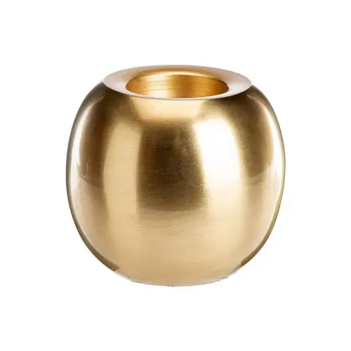 Bougeoir boule en aluminium doré pour bougie chauffe plat - Ø 9,5 x H 8 cm