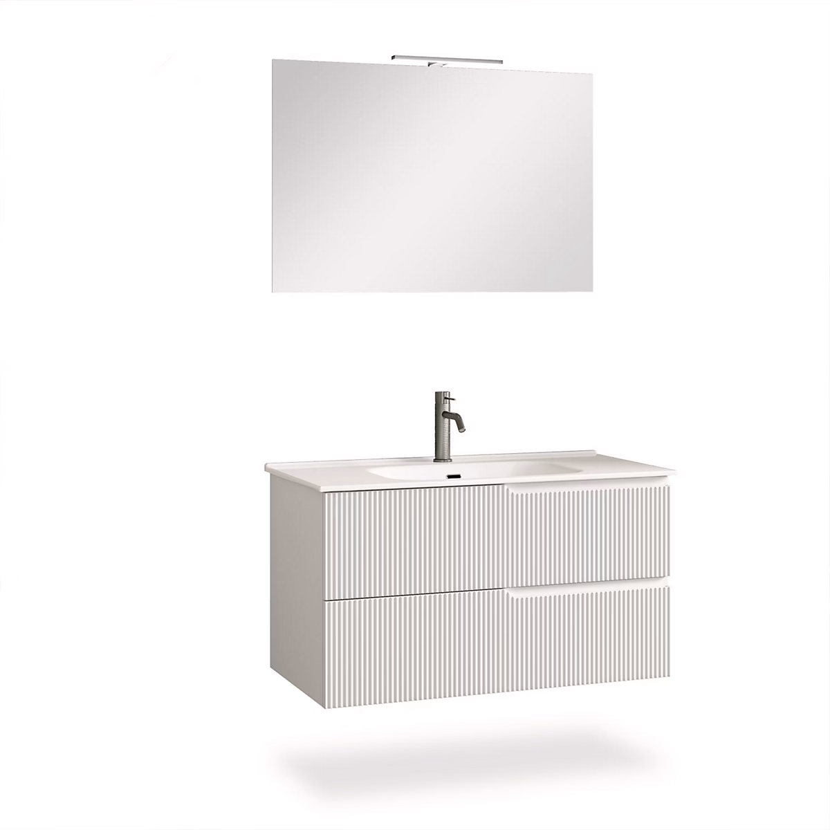 Ensemble meuble de salle de bains – Ensemble salle de bain 4 pièces VENERE blanc mat