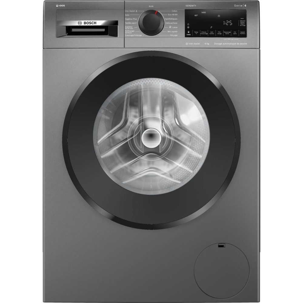 BOSCH Lave linge hublot wgg244frfr - 9 kg - 1351 tr/min - classe a - moteur induction - autodosage - noir - serenity