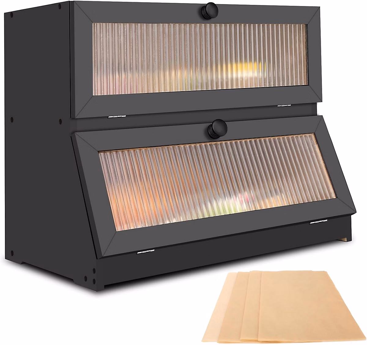 Accessoire de conservation – Boite a Pain Bois 2 Niveaux noir