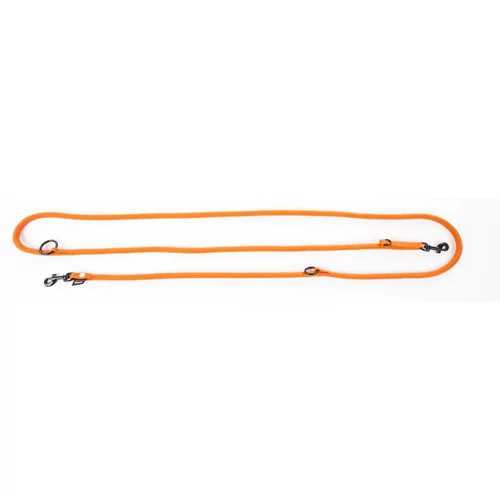 Laisse ronde 3 positions coloris orange - 1,3x190 cm