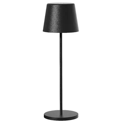 Lampe de table touch sans fil en aluminium noir Kelly Black - Ø 10 x H 38 cm