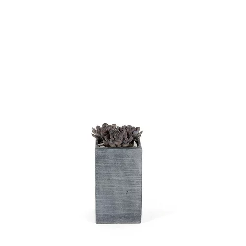 Pot carré mi-haut Stream coloris anthracite 19x19x33 cm