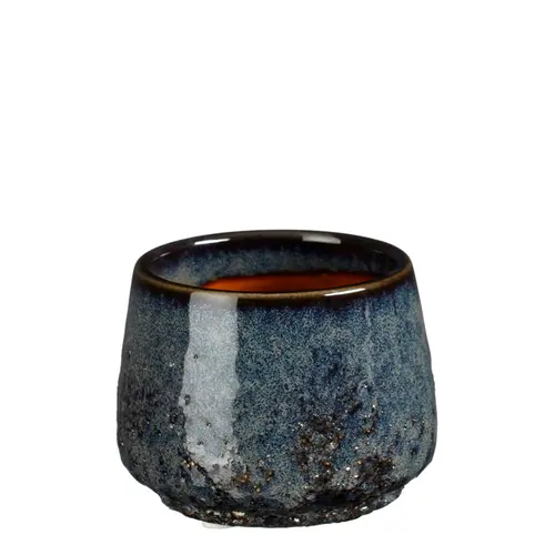 Mylo pot rond coloris bleu en céramique - Ø 8,5 x 7 cm