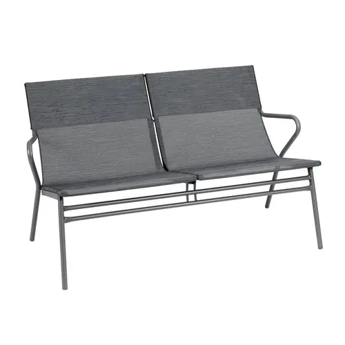 Canapé d'extérieur en aluminium coloris anthracite Vence Batyline Lafuma - 123 x 69 x 70 cm