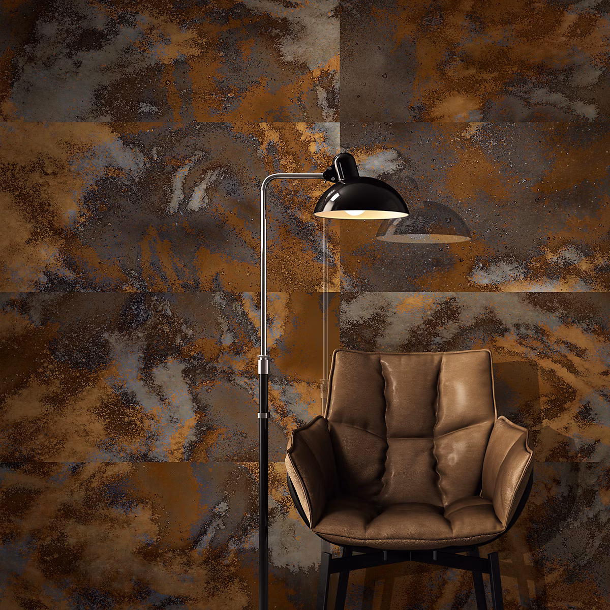 Carrelage sol et mur cuivre brillant Mirroir 60 × 120 cm