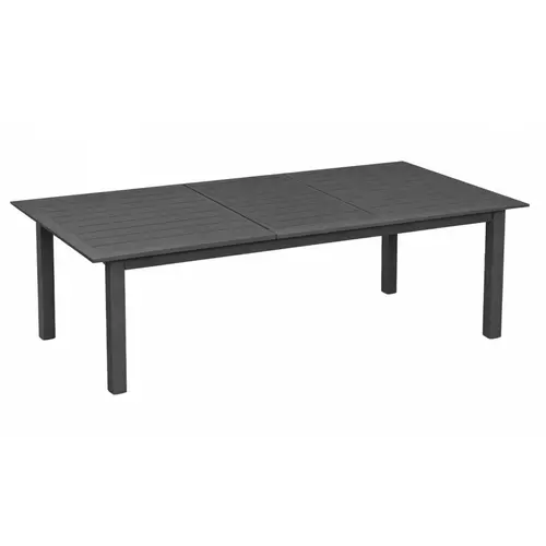 Table en aluminium graphite Caméline II - 220/320 x 110 cm