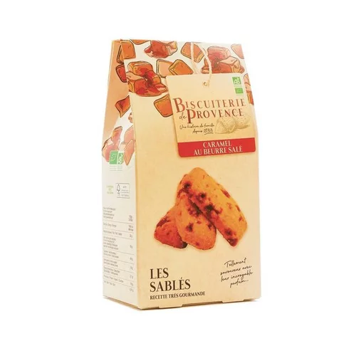 Sablés bio caramel au beurre salé Biscuiterie de Provence - 120 g