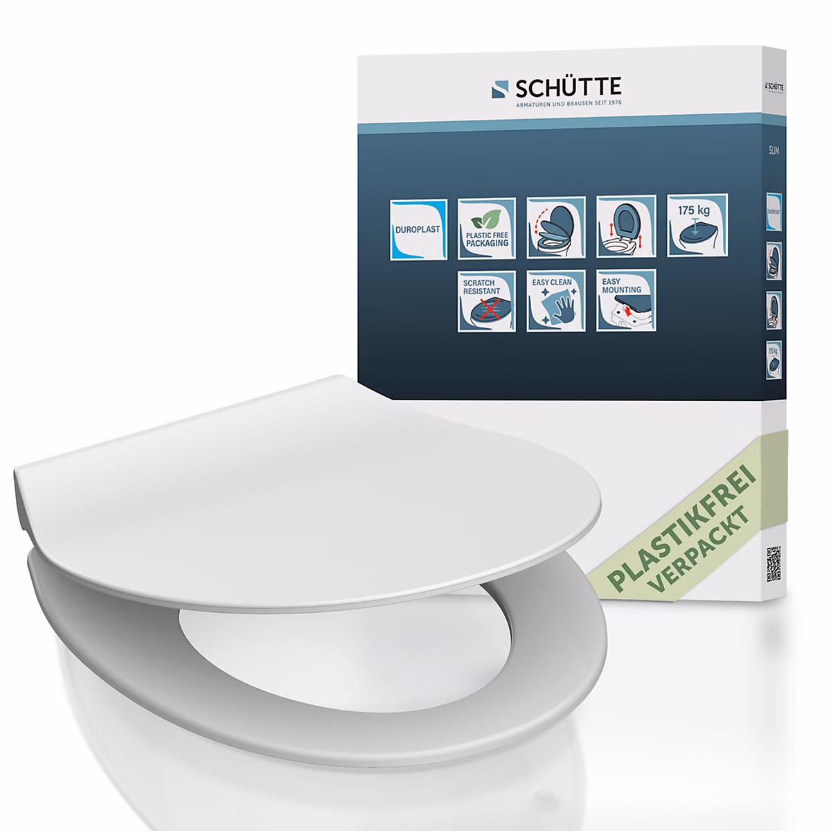 Abattant WC extra fin en duroplast SLIM avec frein de chute Blanc – Réf. RVANNQRVR2031845027