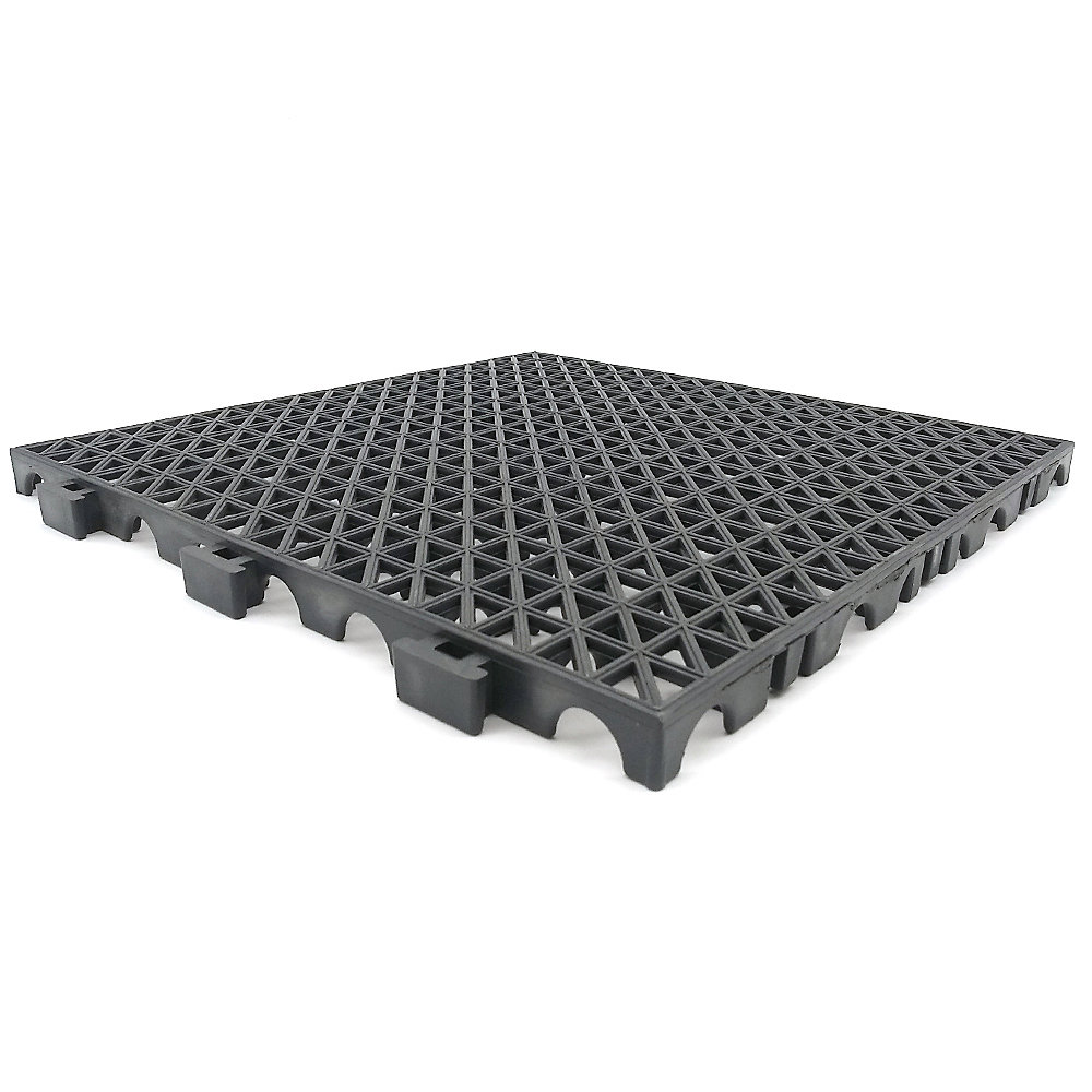 Dalle en PVC renforcé (Gris foncé – 33 × 33 × 2cm), Sols de garage, lave-autos, entrepôts. Zones de travail et de trafic intense