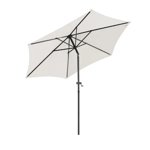 Parasol droit rond en aluminium coloris beige - Ø 270 cm
