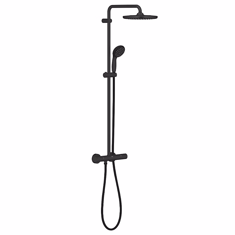 Colonne de douche thermostatique GROHE Vitalio Start System 250 noir | Colonne de douche