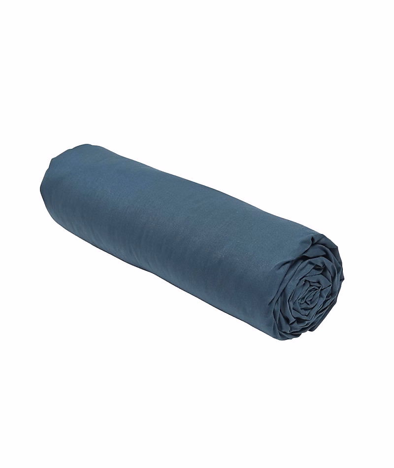 Drap housse TODAY Essential – 160 x 200+30 cm, 2 personnes, 100% Coton uni, Paon