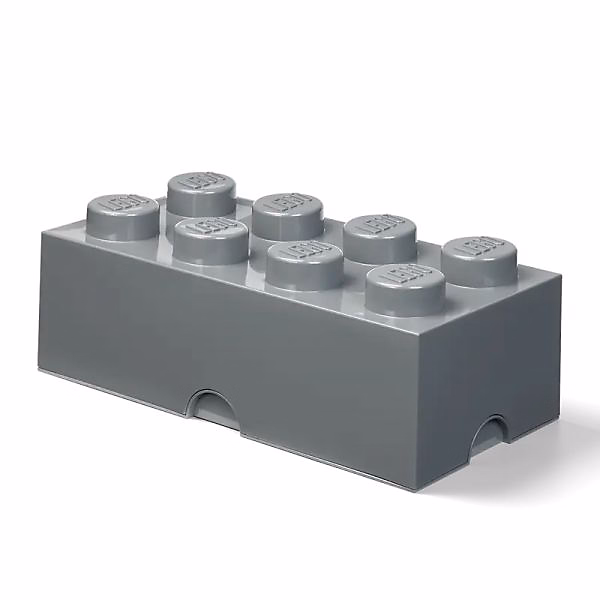Brique de rangement Lego 8 tenons 12 Litres – Gris