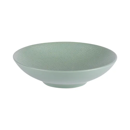 Assiette creuse en grès effet martelé vert Vesuvio - Ø 19 cm