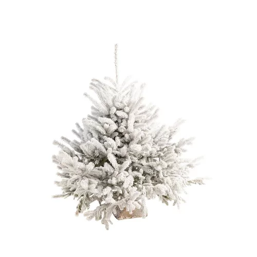 Sapin de Noël naturel blanc effet enneigé Glacé Robin® - 90 à 100 cm