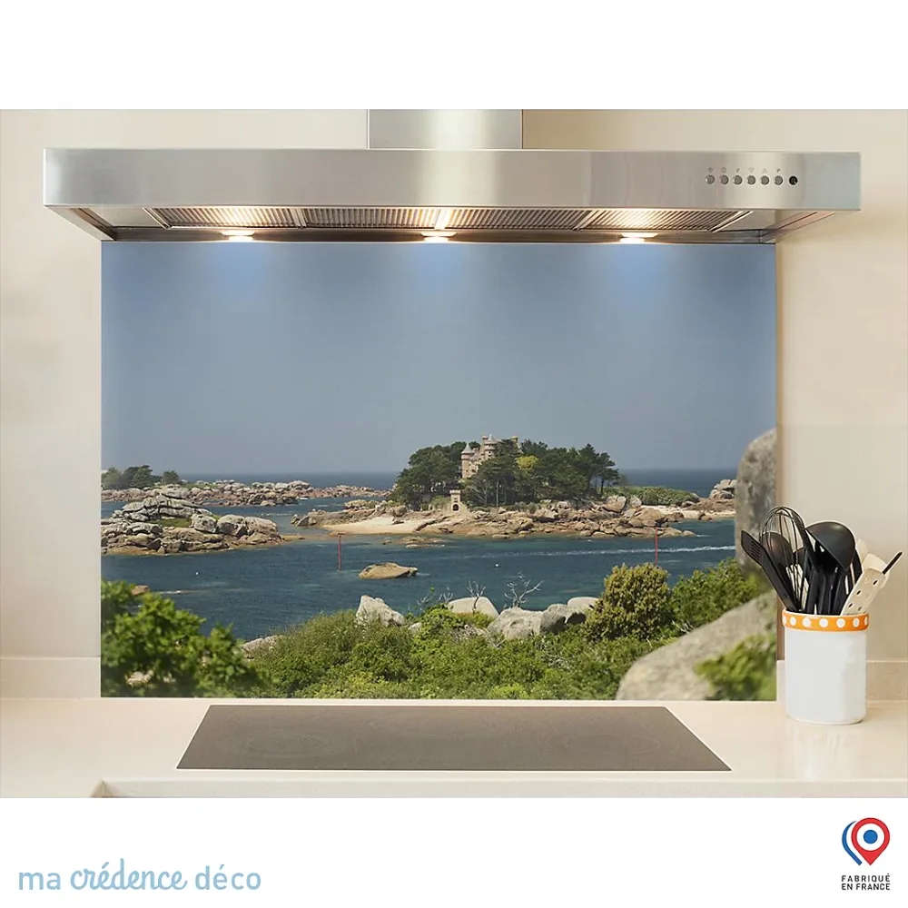 Crédence cuisine fond de hotte Côte de Granit Rose – Alu composite | L 90 cm x H 50 cm | MaCrédenceDéco