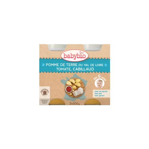 Menu du jour pomme de terre et cabillaud sauvage Babybio 2 x 200 g