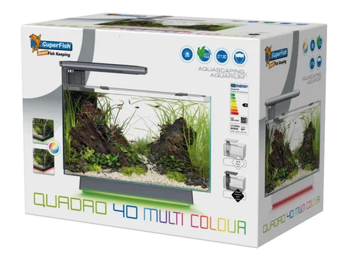 Aquarium Aquadistri Quadro 40 Ambilight blanc 27 L - 45 x 25 x 35,7 cm