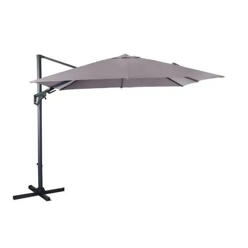 Parasol déporté carré coloris taupe - 300 x 300 cm