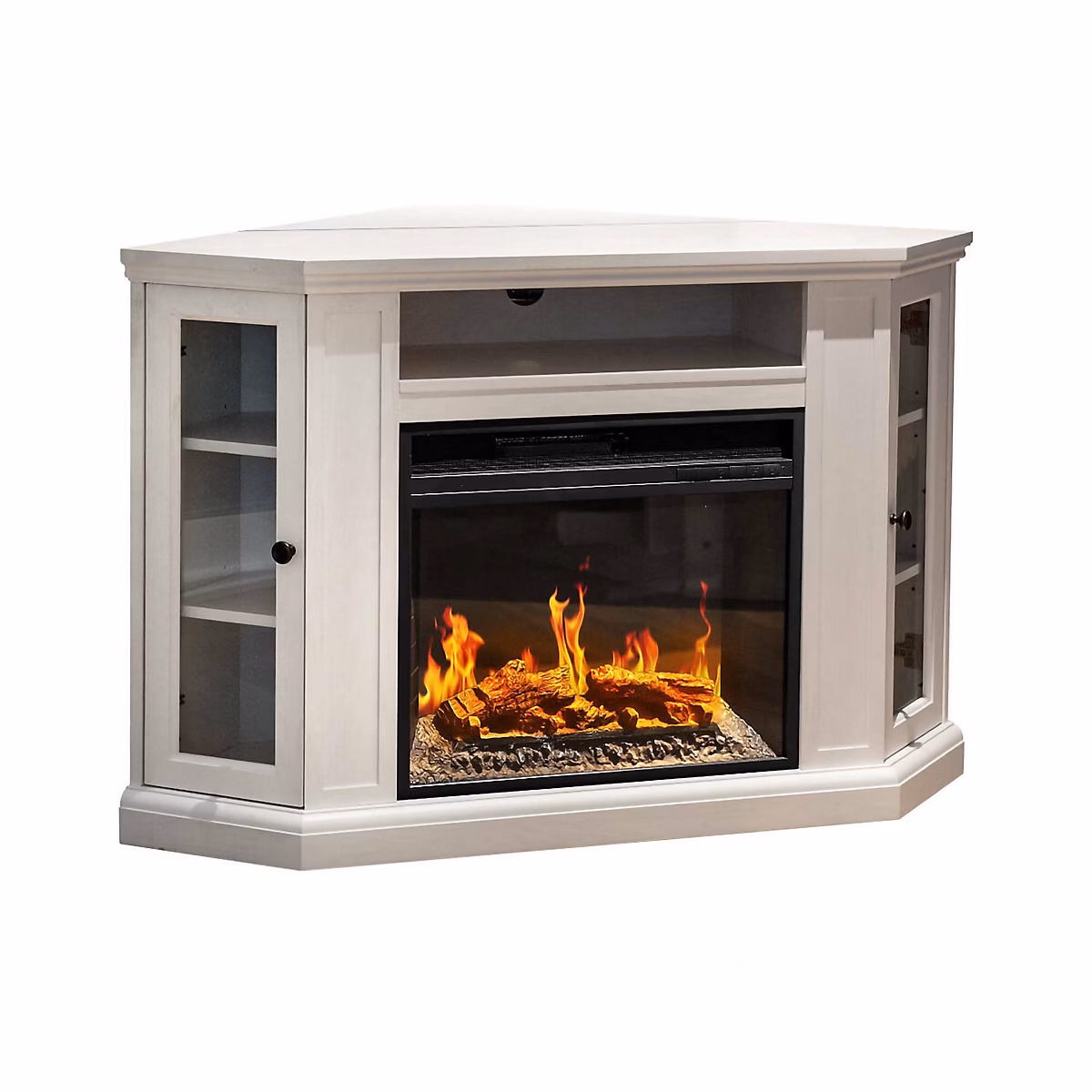 Cheminée Électrique Alonte – Surface Chauffable 30 m² 126 × 78 × 81h cm Blanc