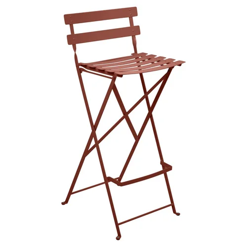 Tabouret haut Bistro coloris rouge en acier Fermob - 42 x 31 x 74 cm