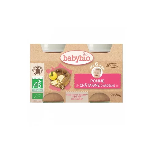 Petits pots de pomme et châtaigne Babybio 2 x 130 g