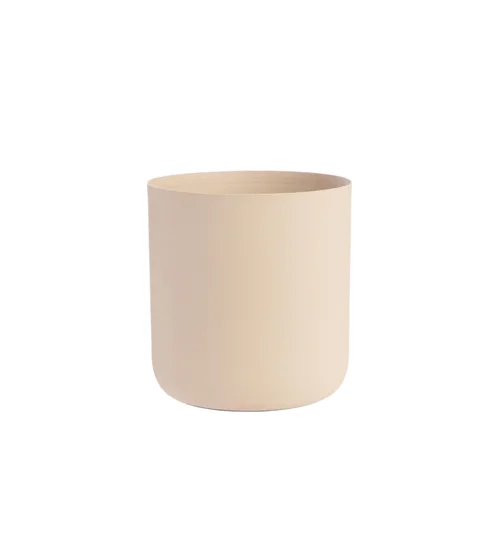 Cache-pot en zinc coloris beige – Ø 22 x H 21,5 cm