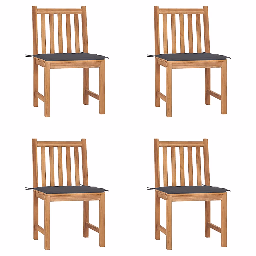 Chaises de jardin lot de 4 avec coussins Bois de teck massif vidaXL – Réf. XWLHHHKIQ1066208693